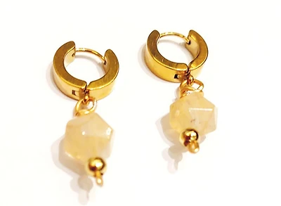 Natural Faceted Citrine Earring 