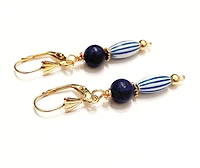 Blue Lapis & Porcelian Earring 