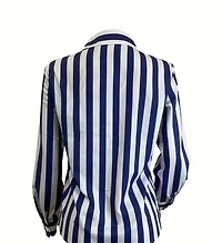 Blue & White Pinstripes Collard Shirts