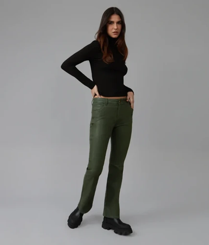 BILLIE - DARK OLIVE  High Rise Bootcut Jeans