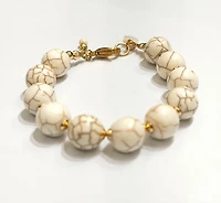 Natural Stone White Howlite- Turquoise