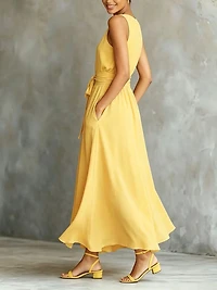 Yellow Lightweight Chiffon Dress