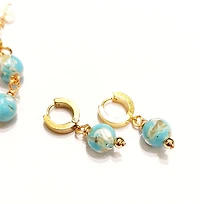 Natural Lake Blue Shell Turquoise Earring 