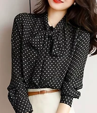 Classic Black Polka Dot Blouse