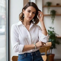 Natural Lake Blue Shell Turquoise Earring 