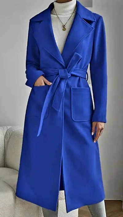 Belted Royal Blue Trench Coat