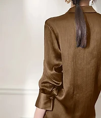 Coffee Brown Satin Blouse
