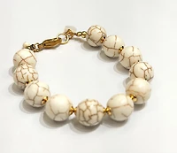 Natural Stone White Howlite- Turquoise