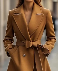 Camel Trench Belted Coat