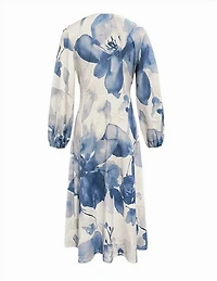 Long Sleeve Floral Print Dress