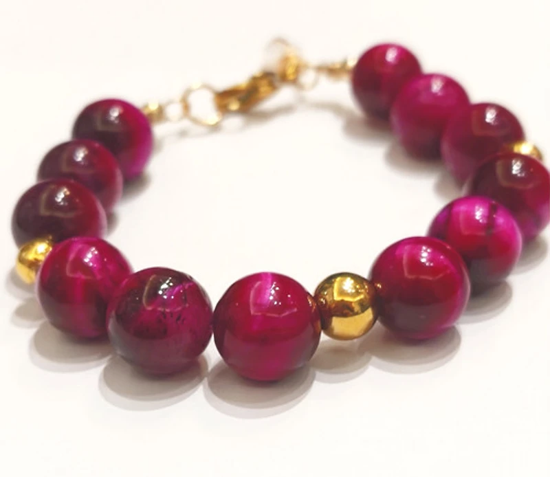 Red Rose Tiger Eye Bracelet