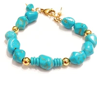 Natural Stone Blue Turquoise Bracelet
