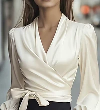Satin Wrap Blouse