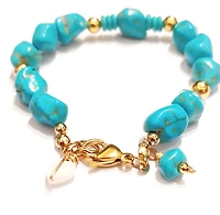 Natural Stone Blue Turquoise Bracelet