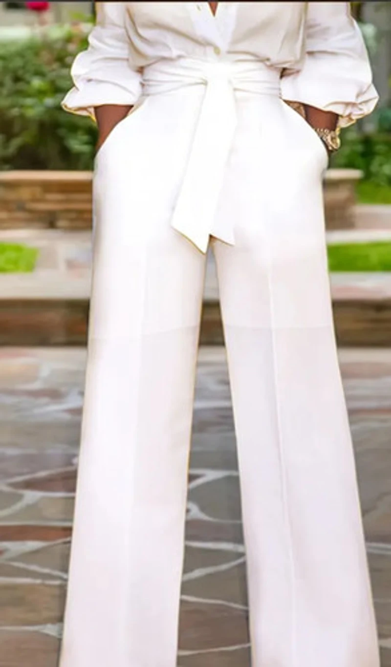 Elegant High-Waist Straight Leg Pant
