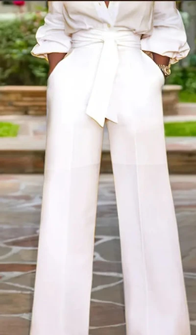 Elegant High-Waist Straight Leg Pant