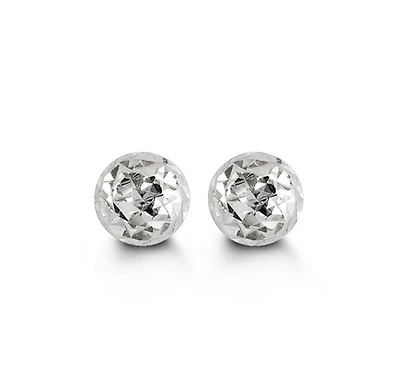 10kt Diamond-Cut Ball Stud Earrings 5mm