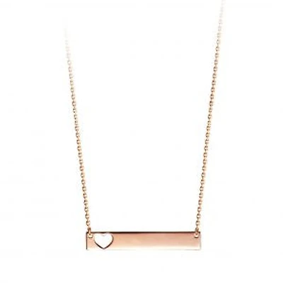 10kt Gold Bar Necklace with Heart Cutout