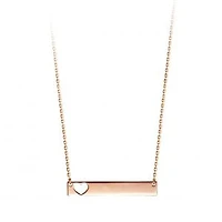 10kt Gold Bar Necklace with Heart Cutout