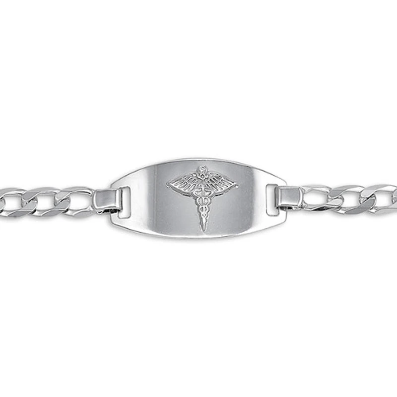 10kt White Gold Men's Medical Alert Bracelet