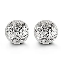 10kt Diamond-Cut Ball Stud Earrings 10mm