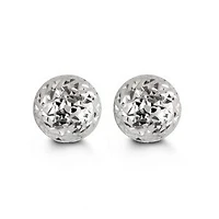 10kt Diamond-Cut Ball Stud Earrings 8mm