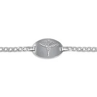 10kt White Gold Ladies Medical Alert Bracelet