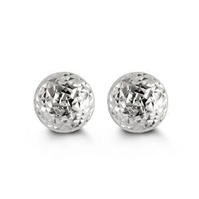 10kt Diamond-Cut Ball Stud Earrings 7mm