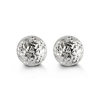 10kt Diamond-Cut Ball Stud Earrings 7mm