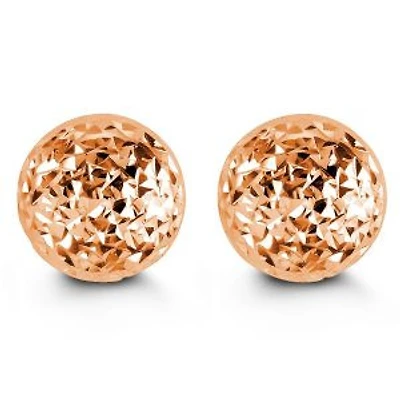 10kt Diamond-Cut Ball Stud Earrings 10mm