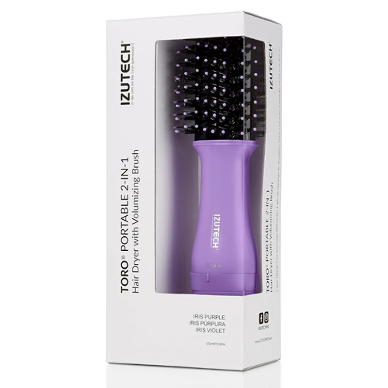 Izutech - TORO - Portable 2-in-1 - Brosse Séchoir (violet)