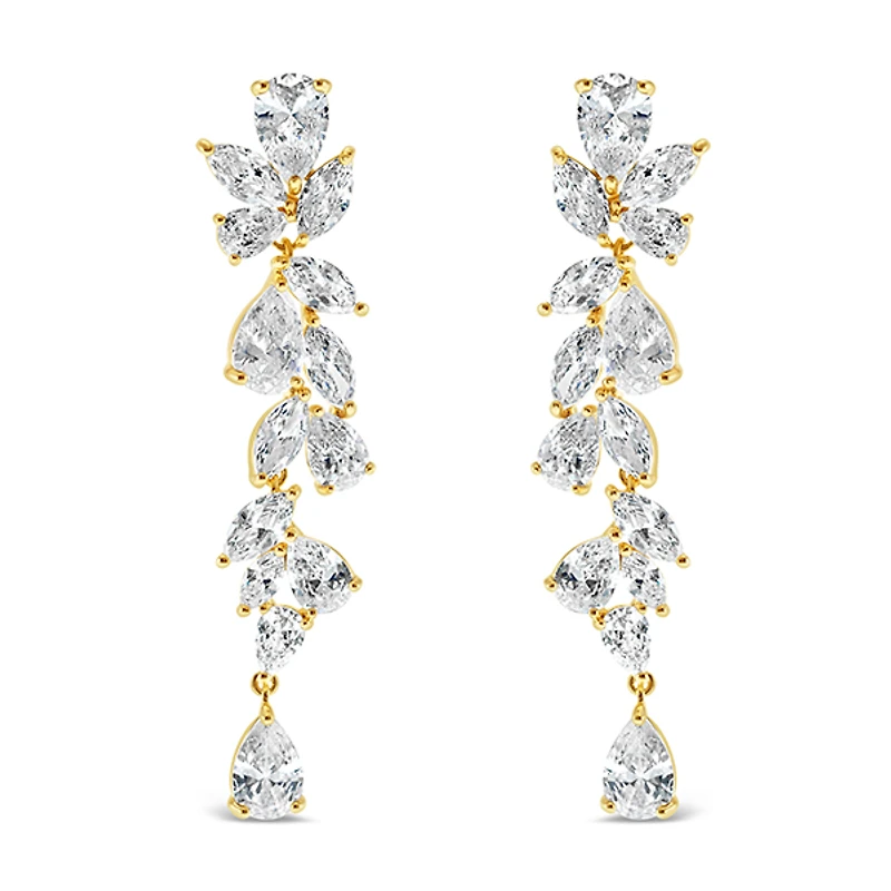 Gold Cubic Zirconia Drop Earrings 142877