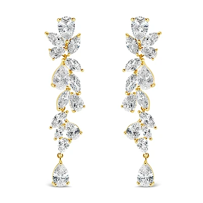Gold Cubic Zirconia Drop Earrings 142877