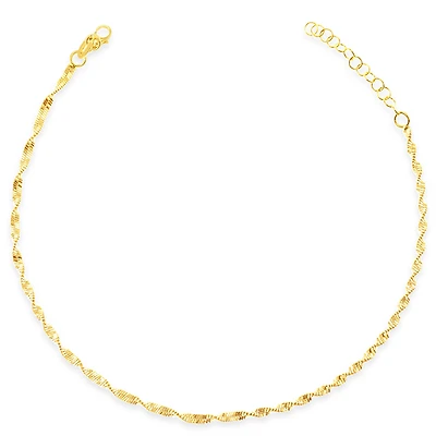 Gold Plated Sterling Silver Twist Anklet 145119