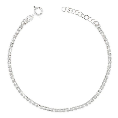 Sterling Silver Bead & Box Chain Bracelet 149163