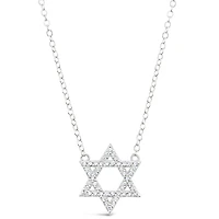 Sterling Silver Cubic Zirconia Star of David Necklace 151233