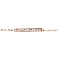 Rosegold Plated Sterling Silver Cubic Zirconia Pave Anklet 143326