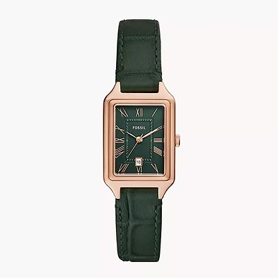 Fossil Raquel Three-Hand Date Green Croco LiteHide Leather Watch 152905