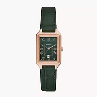 Fossil Raquel Three-Hand Date Green Croco LiteHide Leather Watch 152905