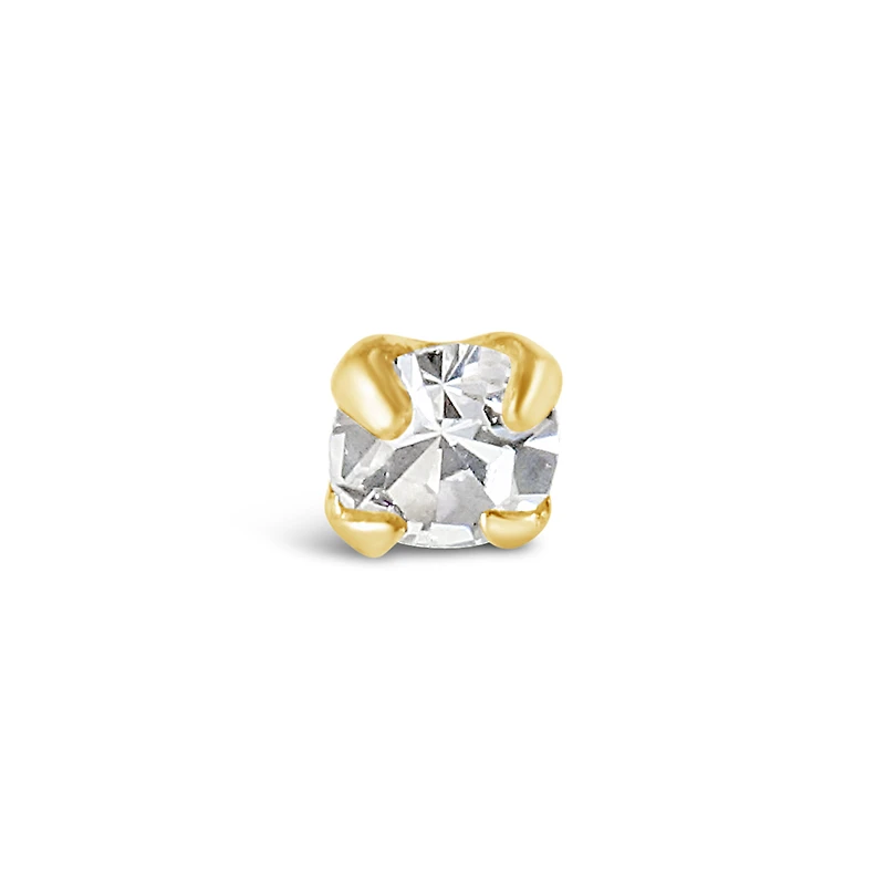 Gold Plated Sterling Silver Crystal 1.5mm Straight Nose Stud 136699