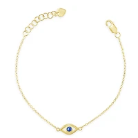Gold Plated Sterling Silver Cubic Zirconia Evileye Bracelet 147728