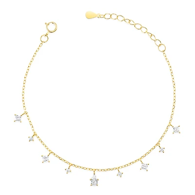 Gold Plated Sterling Silver Cubic Zirconia Bracelet