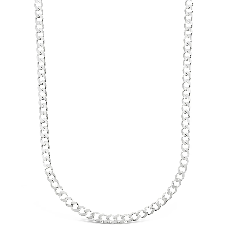 Sterling Silver 4.5mm Cuban Link 18" Chain Necklace 142967