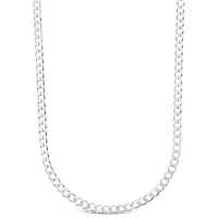 Sterling Silver 4.5mm Cuban Link 18" Chain Necklace 142967