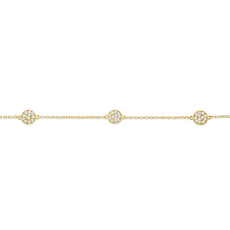 Gold Plated Sterling Silver Cubic Zirconia Bracelet 129286