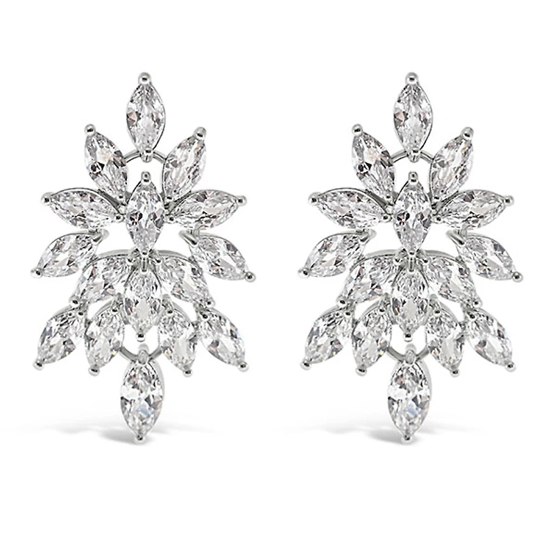 Bridal Silver Cubic Zirconia Drop Earrings 143589