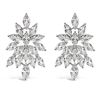 Bridal Silver Cubic Zirconia Drop Earrings 143589