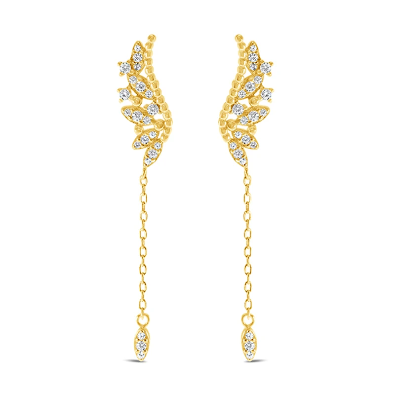 Gold Plated Sterling Silver Cubic Zirconia Earrings 152399