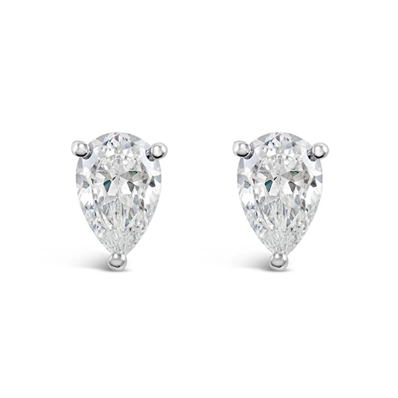 Sterling Silver Teardrop Cubic Zirconia 6x9mm Stud Earrings 147697