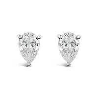 Sterling Silver Teardrop Cubic Zirconia 6x9mm Stud Earrings 147697